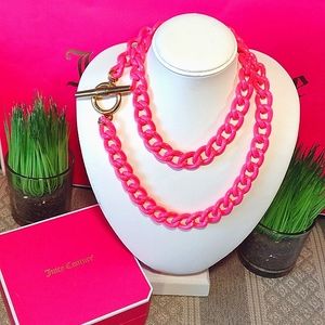 Juicy Couture Neon Pink Chain Necklace
